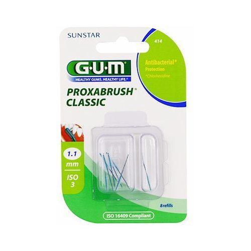GUM PROXABRUSH CLASSIC 414 Recharges Brossette 1.1mm – 8 Unités