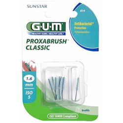GUM PROXABRUSH CLASSIC 614 Recharges Brossette 1.6mm – 8 Unités