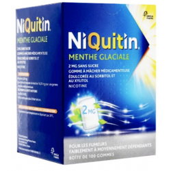 Niquitin 4 mg menthe glaciale sans sucre 100 gommes à mâcher