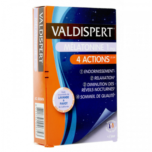 VALDISPERT MELATONIN 1mg 4 ACTION - 30 Tablets
