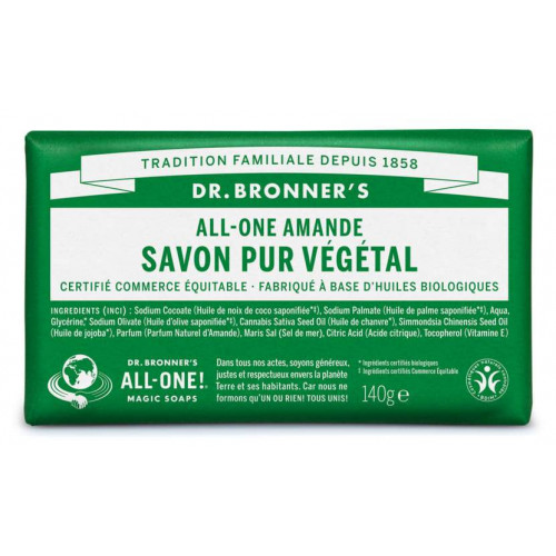 DR BRONNERS Pain De Savon Amande - 140G