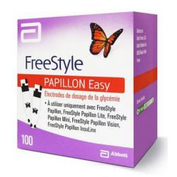 FREESTYLE PAPILLON - 100 Electrodes de dosage de Glycémie