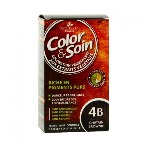 COLOR & SOIN Coloration Permanente N°4B - Châtain Brownie