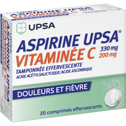 UPSA Aspirine Vitaminée C - 20 Comprimés Effervescents