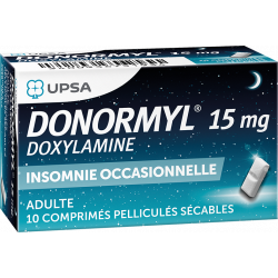DONORMYL 15 mg - 10 Comprimés Pelliculés Sécables