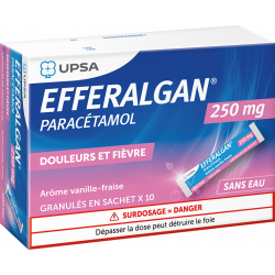 UPSA EFFERALGAN 250 mg Vanille Fraise Granulés -10 Sachets