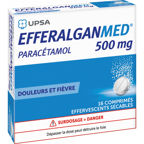 UPSA EFFERALGANMed 500 mg - 16 Comprimés Effervescents