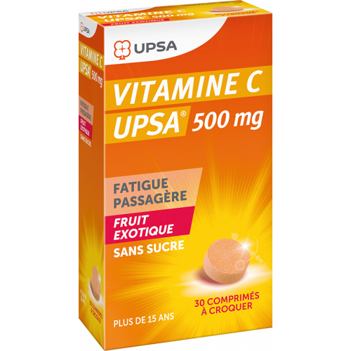 VITAMINE C UPSA 500 mg Fruit Exotique - 30 Comprimés à Croquer
