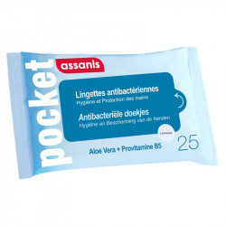 ASSANIS POCKET Lingettes Antibactériennes - 25 Lingettes