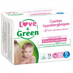 LOVE & GREEN ECOLOGICAL DIAPERS SIZE5 12-25KG - 40 Diapers