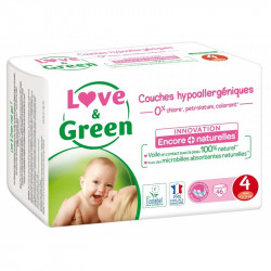 LOVE & GREEN ECOLOGICAL DIAPERS SIZE 4 7-14KG - 46 Diapers