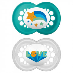 MAM N°74 Décor Silicone 6+ Mois Space Love - 2 Sucettes