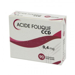ACIDE FOLIQUE CCD 0,4 mg, comprimé, boîte de 90