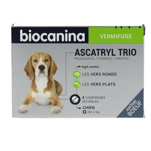 BIOCANINA Ascatryl Trio plus de 2 kilos - 4 Comprimés