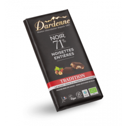 DARDENNE DARK CHOCOLATE BAR 71% HAZELNUTS - 180G