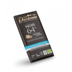 DARDENNE TABLETTE BLACK CHOCOLATE 64% COCOA SUGAR - 100g