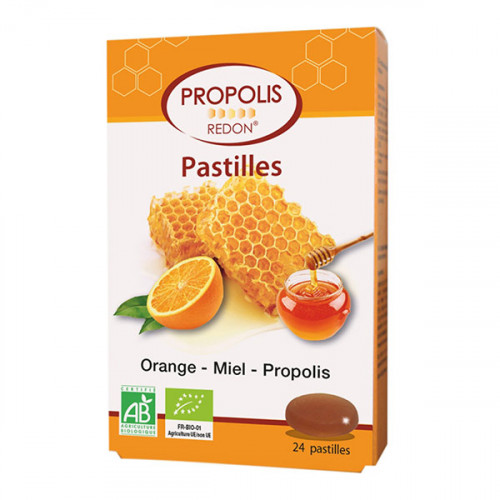 REDON PROPOLIS Pastilles Orange Miel Bio - 24 Pastilles