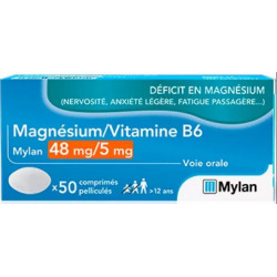 MAGNESIUM VITAMINE B6 Mylan 50 comprimés