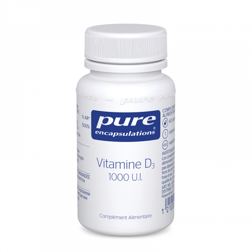 PURE ENCAPSULATIONS Vitamine D3 1000UI - 60 capsules