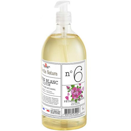 SCIENTIA NATURA Savon Blanc Liquide N6 Pétales de Rose - 1L
