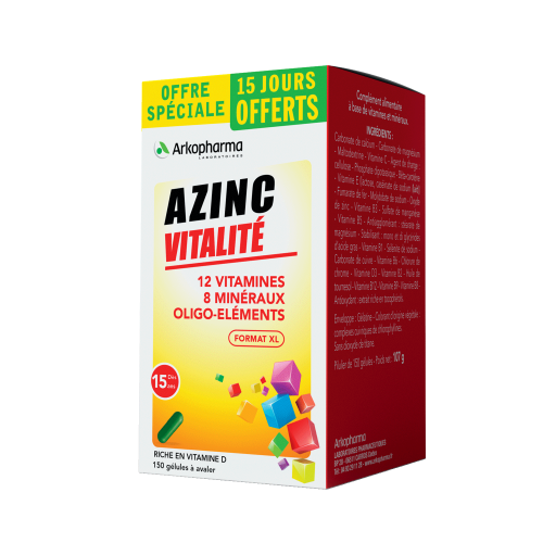 AZINC Vitalité Vitamines Minéraux - 150 Gélules