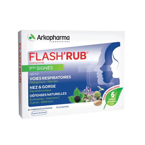FLASH'RUB Nez Et Gorge Vitamine C Pélargonium - 15 Comprimés