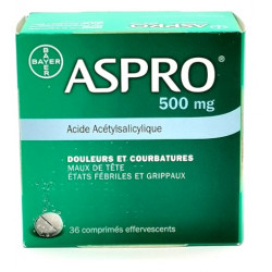 ASPRO 500 EFFERVESCENT, 36 comprimés effervescents