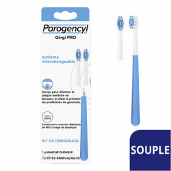 PAROGENCYL Kit pour Brosse à Dents Souple - 1 Manche + 2 Têtes