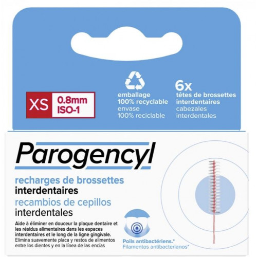 PAROGENCYL Recharges de Brossettes Interdentaires XS 0.8mm - 6