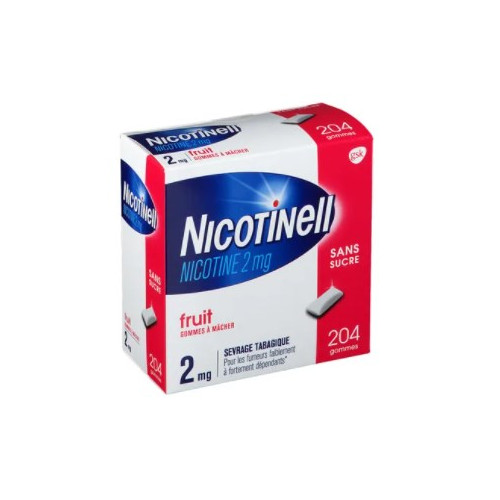 NICOTINELL FRUIT 2 mg SANS SUCRE - 204 gommes à mâcher