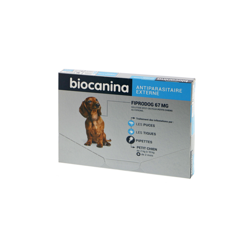 BIOCANINA FIPRODOG Antiparasitaire pour Petits Chiens - 67mg