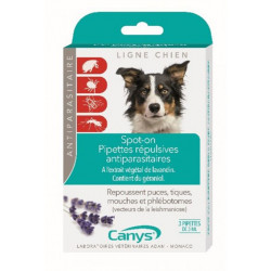 CANYS CHIEN SPOT-ON PIPETTES RÉPULSIVES ANTIPARASITAIRES 3x3ml