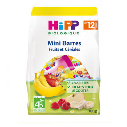 HIPP Mini Barres Fruits et Céréales Dès 12 mois - 100g