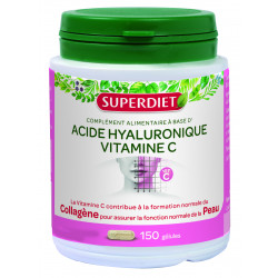 SUPERDIET Hyaluronic Acid and Vitamin C - 150 Capsules
