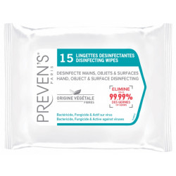 PREVENS DISINFECTANT WIPES - 15 Wipes