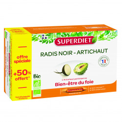 SUPERDIET Radis Noir Artichaut BIO - 30 Ampoules de 15ml
