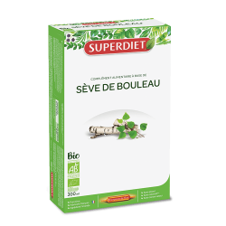 SUPERDIET Sève de Bouleau BIO - 20 Ampoules de 15ml
