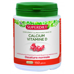 SUPERDIET Calcium et Vitamine D - 150 Gélules