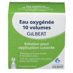 GILBERT Eau Oxygénée Stabilisée 10 Volumes - 10 Unidoses de 10ml