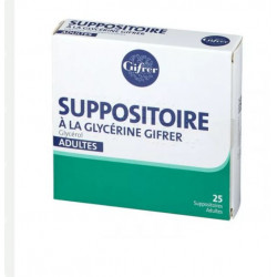 SUPPOSITOIRES A LA GLYCERINE GIFRER ADULTES - 25 Suppositoires