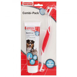 BEAPHAR Combi-Pack chien / chat - dentifrice + brosse à dents
