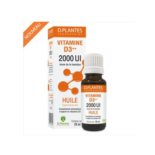 D.PLANTES Vitamine D3++ Huile 2000 UI - 20 ml