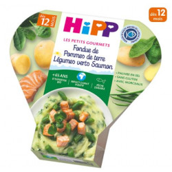 HIPP Fondue de Pommes De Terre Légumes Verts Et Saumon Dès 12