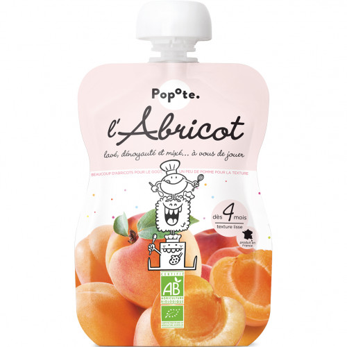 POPOTE - La Gourde de Purée de Fruit 100% Bio pour Bébé - LES FRAMBOISES -  120g - Dès 6 Mois