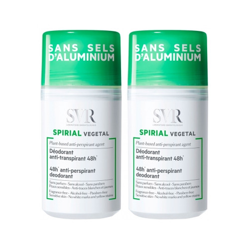SVR SPIRIAL VEGETAL Anti-Perspirant Deodorant Roll-on - 2x50 ml