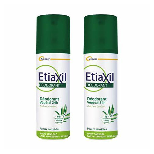ETIAXIL DEODORANT Végétal 24h Peaux Sensibles - Spray Lot de