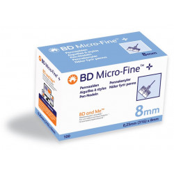 BD MICROFINE Aiguille pour Stylo 8mm - 100 Pièces