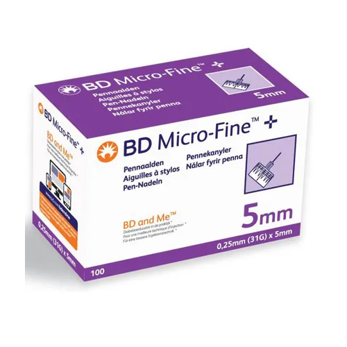 BD MICROFINE Aiguille pour Stylo 5mm - 100 Pièces