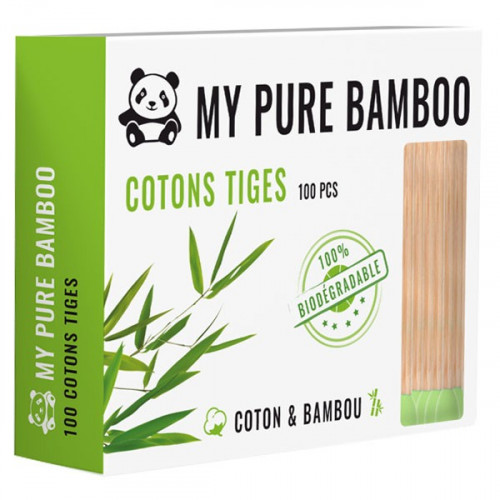 MY PURE BAMBOO COTONS TIGES VERTS - 100 Pièces