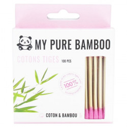 MY PURE BAMBOO COTONS TIGES ROSE - 100 Pièces